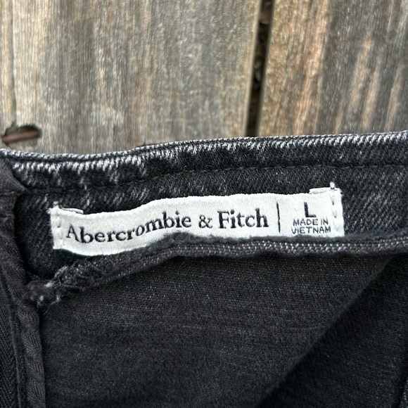 Abercrombie & Fitch Denim Midi Maxi Dress Black Wash  L - Picture 7 of 16